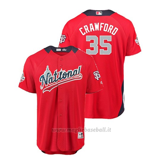 Maglia Baseball Uomo All Star Game San Francisco Giants Brandon Crawford 2018 1ªRun Derby National League Rosso